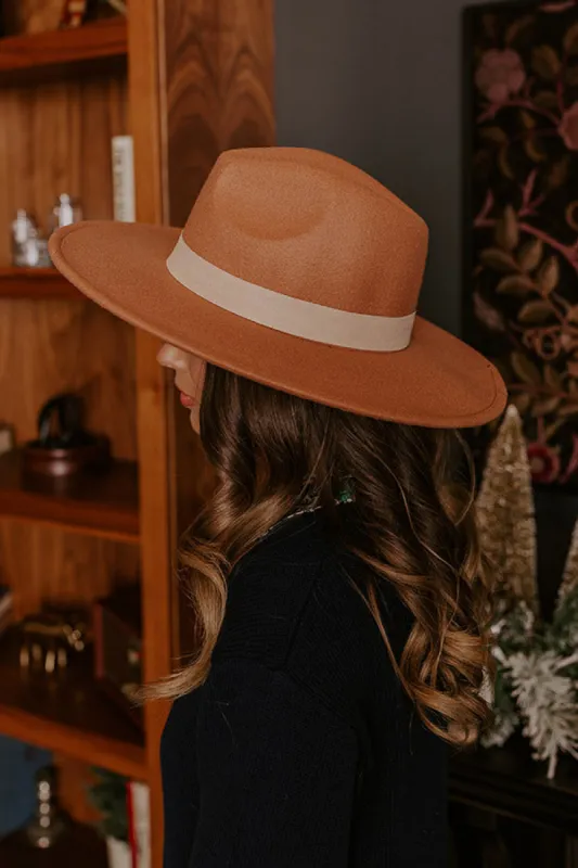 Fall Vibes Felt Fedora in Tan sold by Impressions