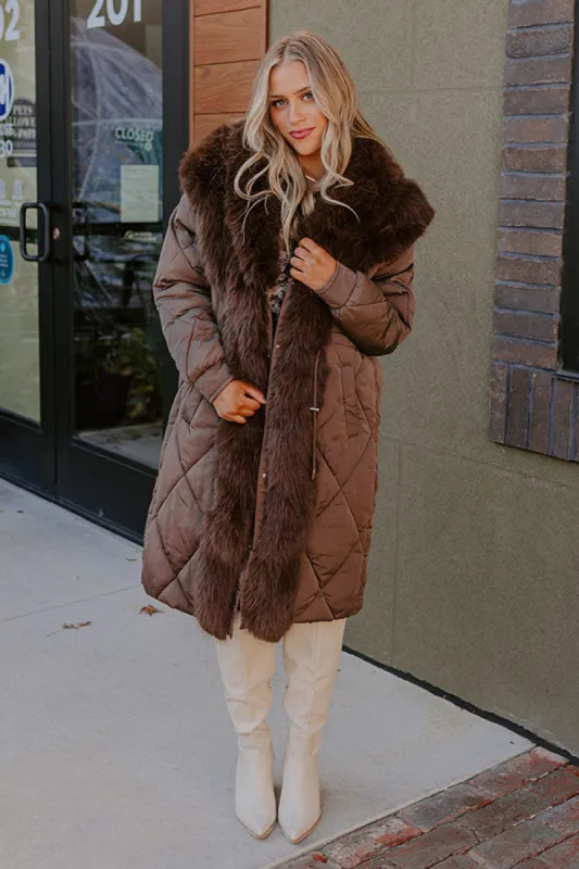Aspen Mornings Puffer Coat in Chestnut sold by Impressions