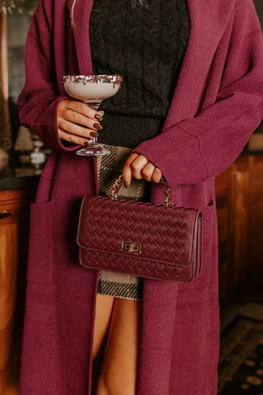 Remarkable Style Faux Leather Woven Purse in Windsor Wine sold by Impressions