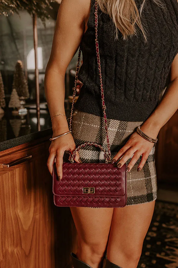 Remarkable Style Faux Leather Woven Purse in Windsor Wine sold by Impressions product image thumbnail 2