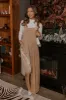 Evergreen State Of Mind Velvet Jumpsuit In Iced Latte sold by Impressions