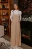 Evergreen State Of Mind Velvet Jumpsuit In Iced Latte sold by Impressions