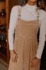 Evergreen State Of Mind Velvet Jumpsuit In Iced Latte sold by Impressions