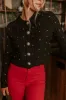 Kind Smile Cable Knit Embellished Cardigan in Black sold by Impressions
