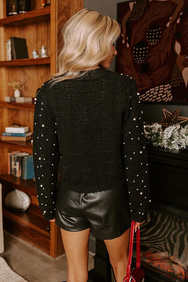 Blissful Smile Embellished Cardigan in Black sold by Impressions product image thumbnail 4