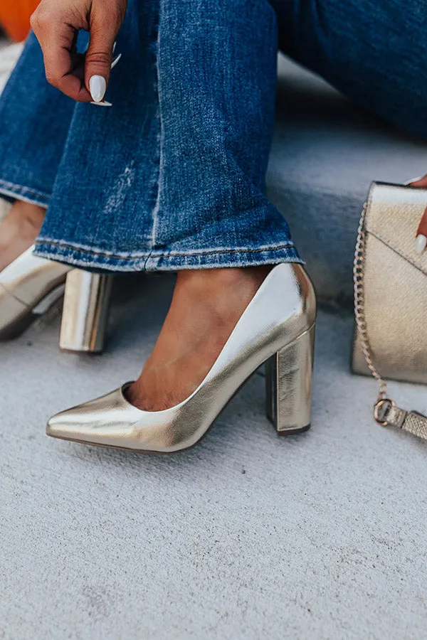 The Ariadne Metallic Heel In Gold sold by Impressions