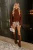 Cozy Couture Knit Sweater in Chocolate sold by Impressions