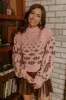 Vail Views Pearl Embellished Knit Sweater in Pink sold by Impressions