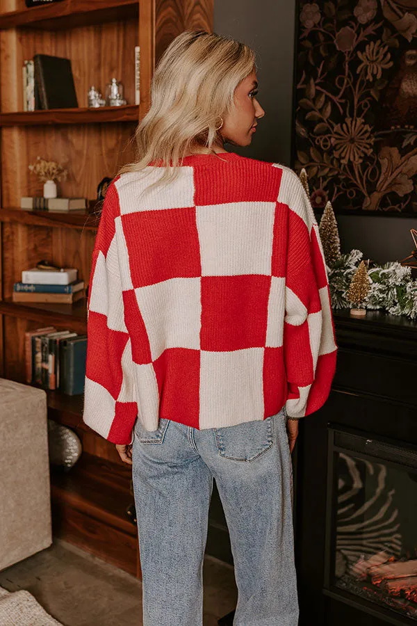 Hear The Beat Checkered Sweater In Red sold by Impressions product image thumbnail 5