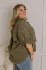Fit Check Oversized Button Up in Olive Curves sold by Impressions