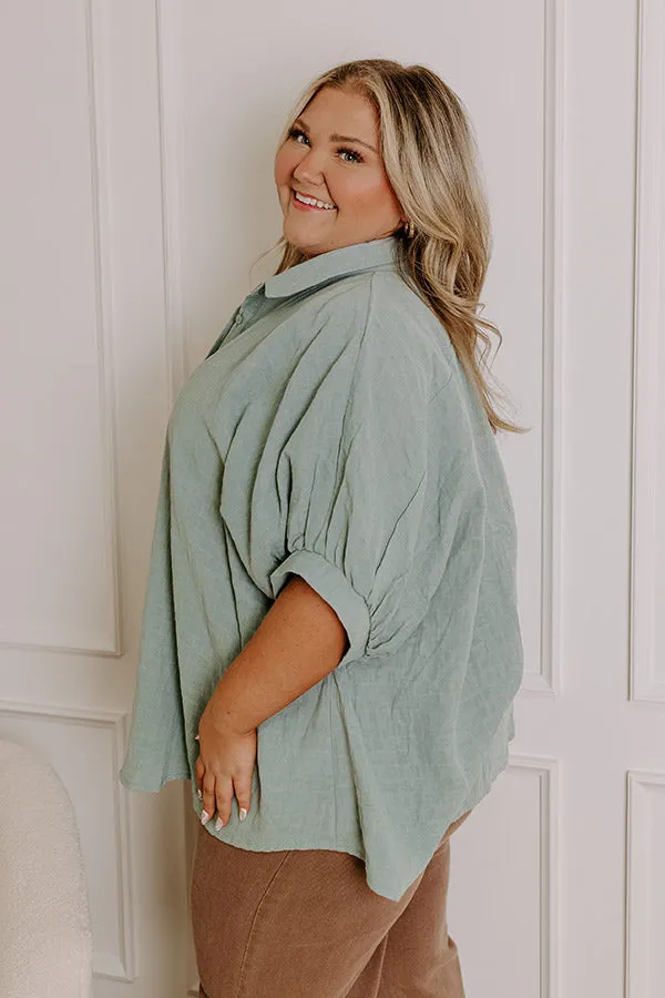 Fit Check Oversized Button Up in Blue Curves sold by Impressions product image thumbnail 4