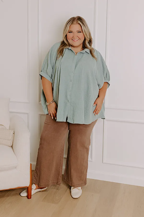 Fit Check Oversized Button Up in Blue Curves sold by Impressions product image thumbnail 5