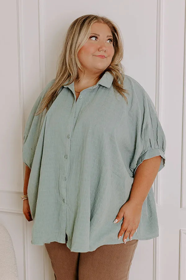 Fit Check Oversized Button Up in Blue Curves sold by Impressions product image thumbnail 3
