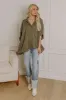 Fit Check Oversized Button Up in Olive sold by Impressions