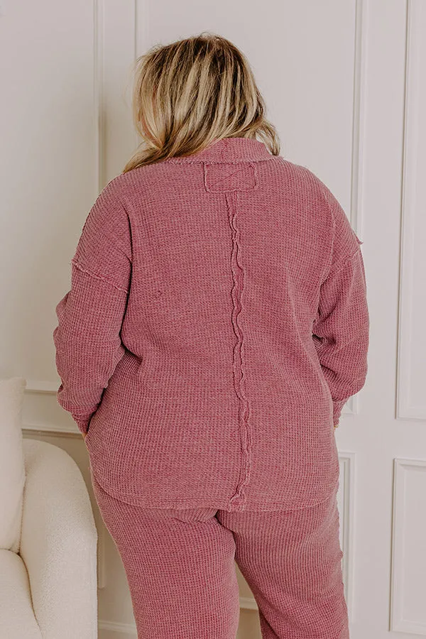 Cozy Haven Vintage Wash Knit Top in Sangria Curves sold by Impressions product image thumbnail 3