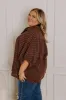 Fit Check Oversized Button Up in Chestnut Curves sold by Impressions