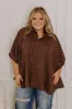 Fit Check Oversized Button Up in Chestnut Curves sold by Impressions