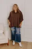 Fit Check Oversized Button Up in Chestnut Curves sold by Impressions