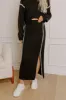 Coffee Shop Cutie High Waist Knit Maxi Skirt in Black sold by Impressions
