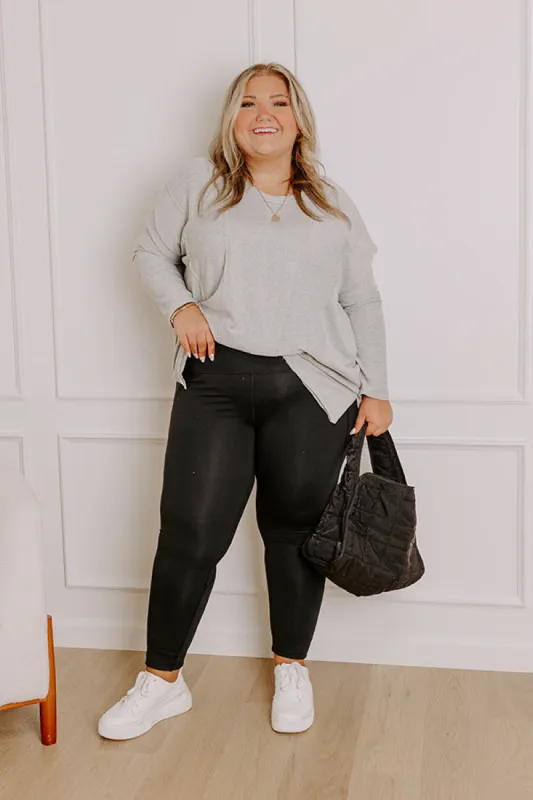 Power Hour High Waist Active Leggings in Black Curves sold by Impressions