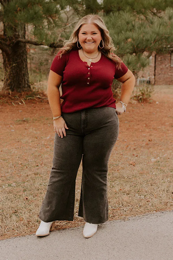 The Adriana High Waist Wide Leg Jean in Vintage Black Curves sold by Impressions