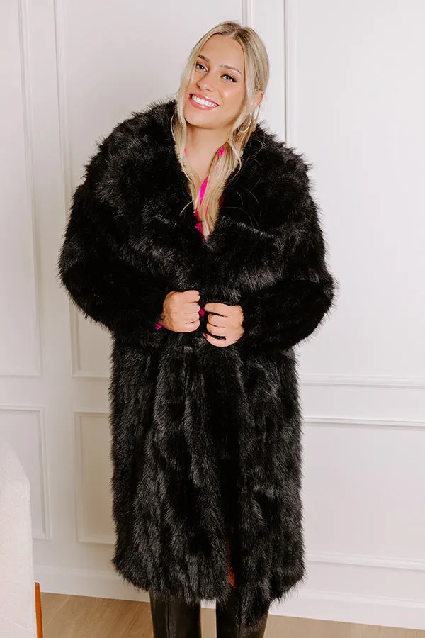 Gala Nights Faux Fur Coat In Black sold by Impressions product image thumbnail 3