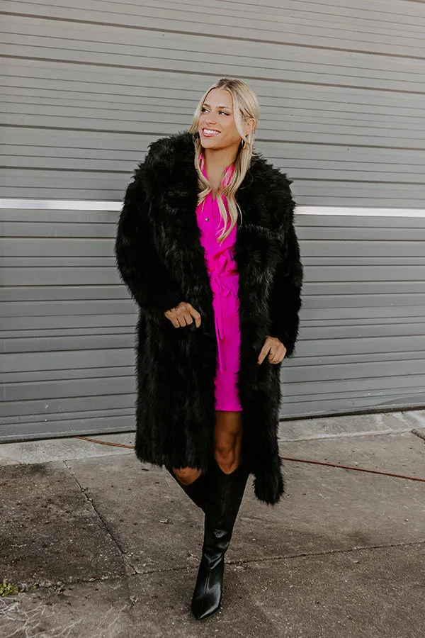 Gala Nights Faux Fur Coat In Black sold by Impressions