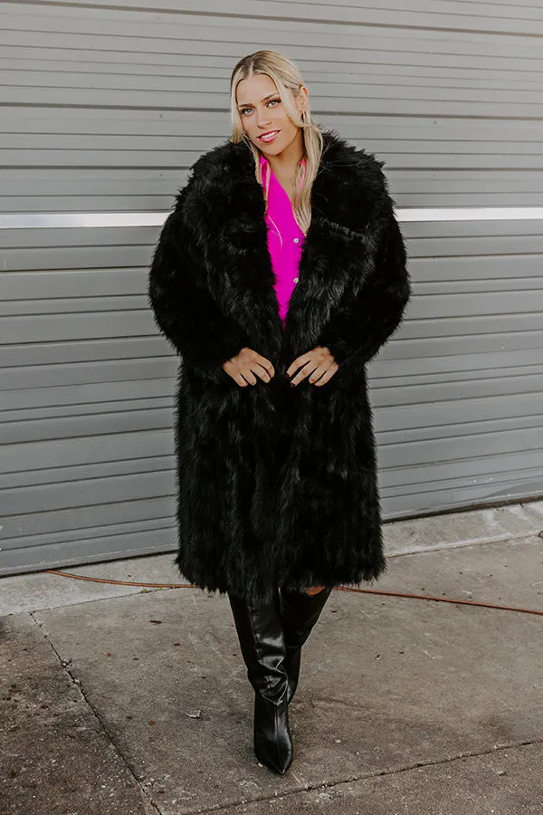 Gala Nights Faux Fur Coat In Black sold by Impressions product image thumbnail 2