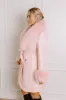 Cozy Elegance Tweed Knit Coat In Pink sold by Impressions
