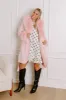 Cozy Elegance Tweed Knit Coat In Pink sold by Impressions