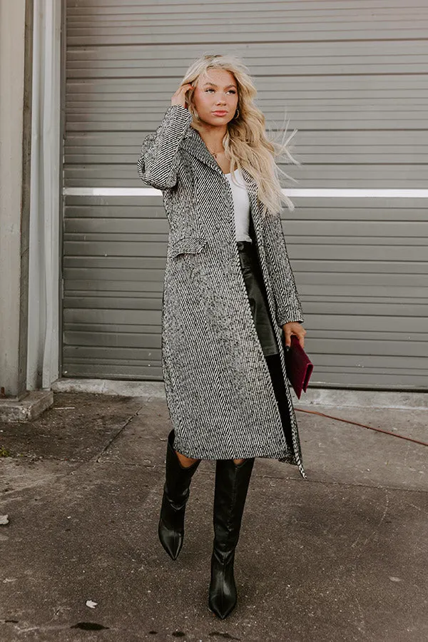 Uptown Manhattan Stripe Coat In Black sold by Impressions product image thumbnail 4