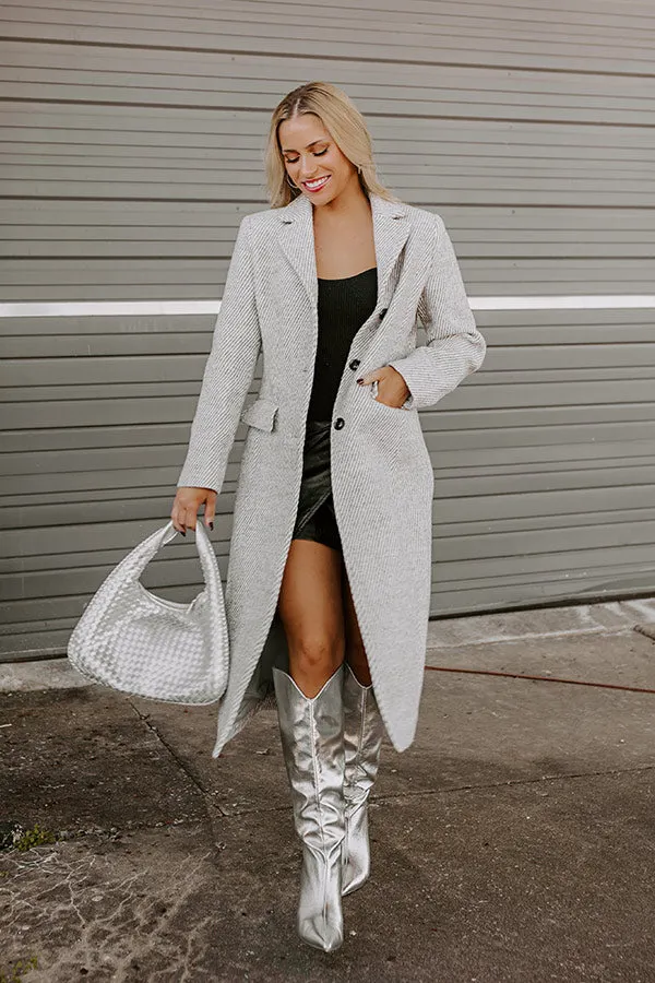 Uptown Manhattan Stripe Coat In Grey sold by Impressions product image thumbnail 5