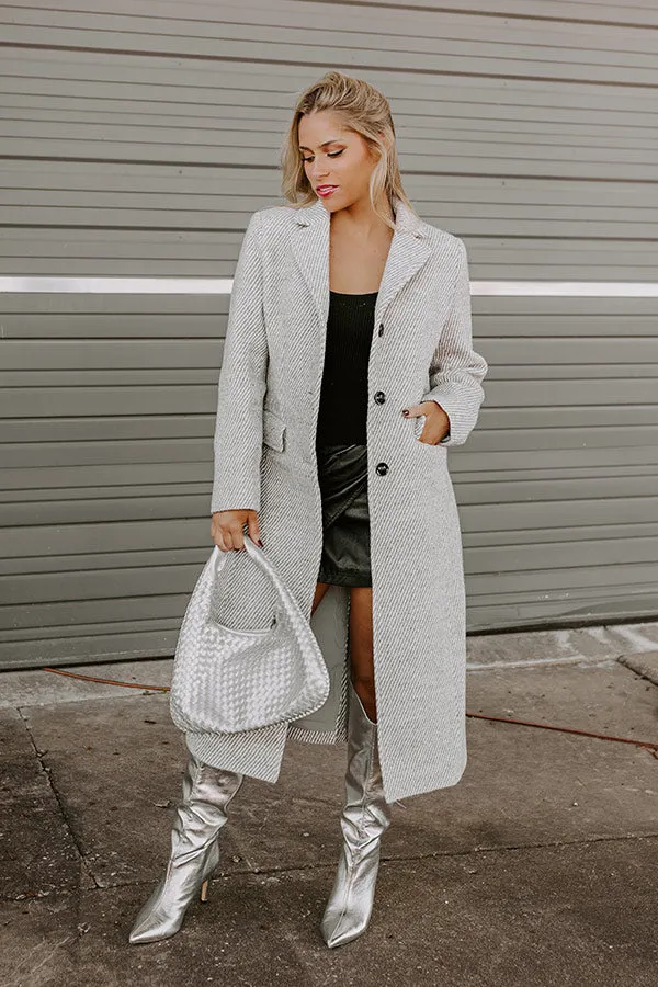 Uptown Manhattan Stripe Coat In Grey sold by Impressions