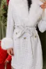 Cozy Elegance Tweed Knit Coat In White sold by Impressions