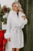 Cozy Elegance Tweed Knit Coat In White sold by Impressions