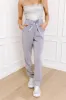 Flow And Chill High Waist Straight Leg Pants in Grey sold by Impressions