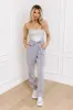 Flow And Chill High Waist Straight Leg Pants in Grey sold by Impressions