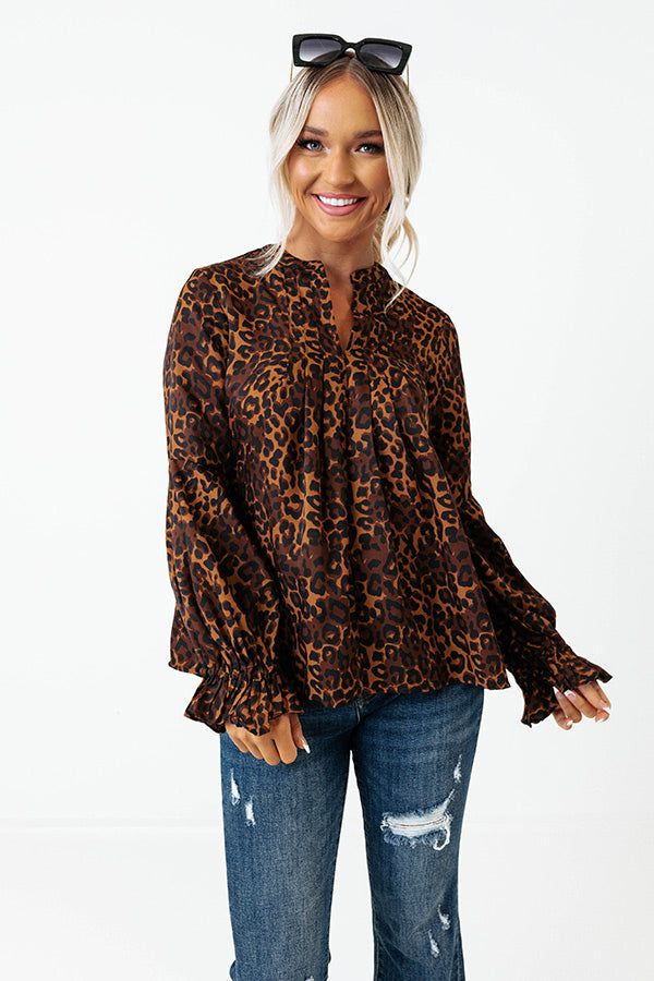 Simply Flourishing Leopard Shift Top sold by Impressions