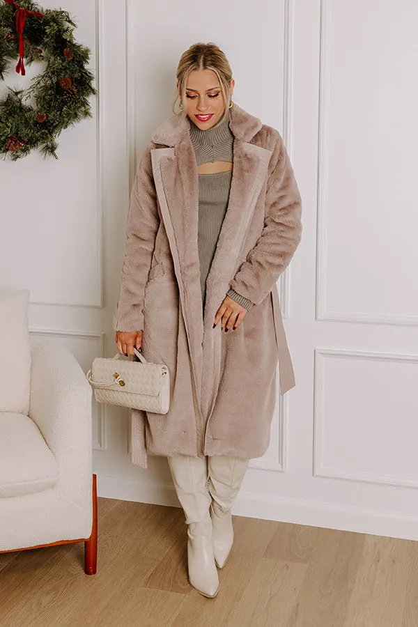 Warm Embrace Plush Coat In Taupe sold by Impressions product image thumbnail 3