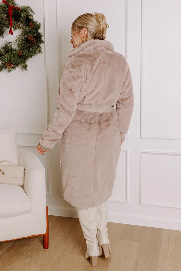 Warm Embrace Plush Coat In Taupe sold by Impressions product image thumbnail 5