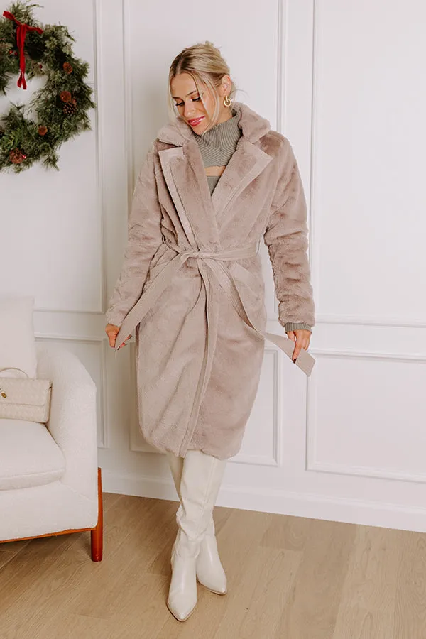 Warm Embrace Plush Coat In Taupe sold by Impressions product image thumbnail 2