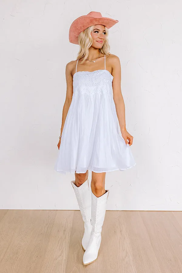 Coastal Flair Eyelet Mini Dress in White sold by Impressions product image thumbnail 3