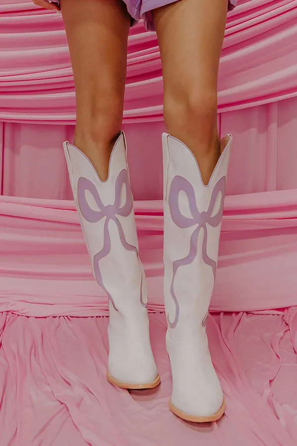 The Dolly Faux Leather Cowboy Boot in Lavender sold by Impressions product image thumbnail 2