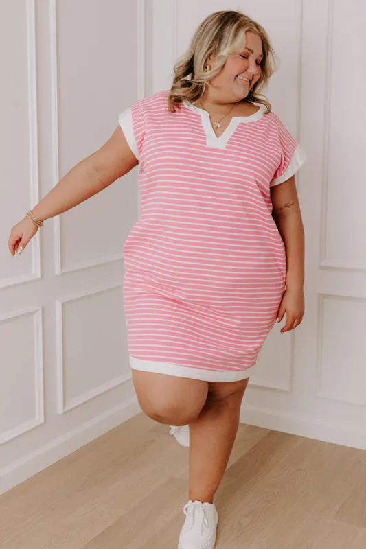 Think Happy Thoughts Stripe Mini Dress Curves sold by Impressions