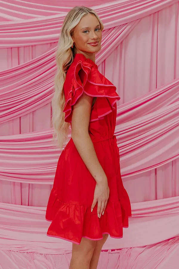 Red Wine Sippin' Ruffle Mini Dress sold by Impressions product image thumbnail 3