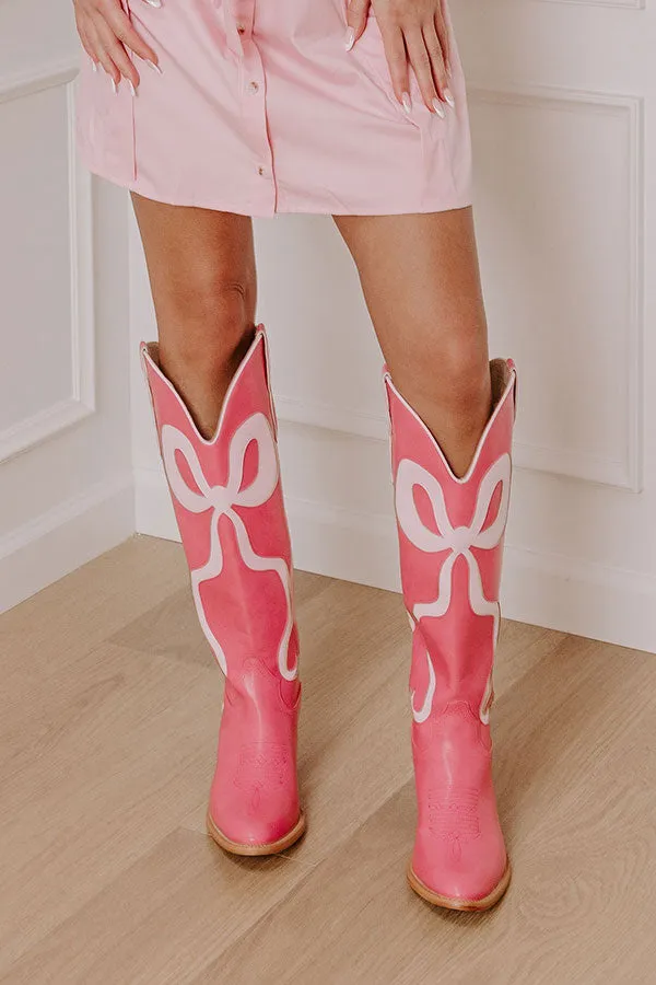 The Dolly Faux Leather Cowboy Boot in Pink sold by Impressions product image thumbnail 2