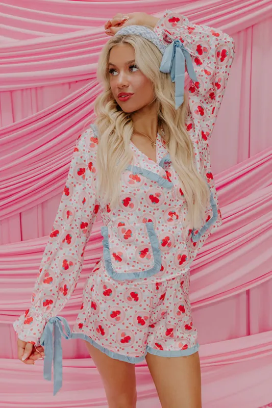 Strawberries And Cream Dreams Satin Pajama Top sold by Impressions