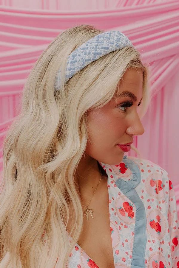 Girl Boss Tweed Headband in Sky Blue sold by Impressions product image thumbnail 2