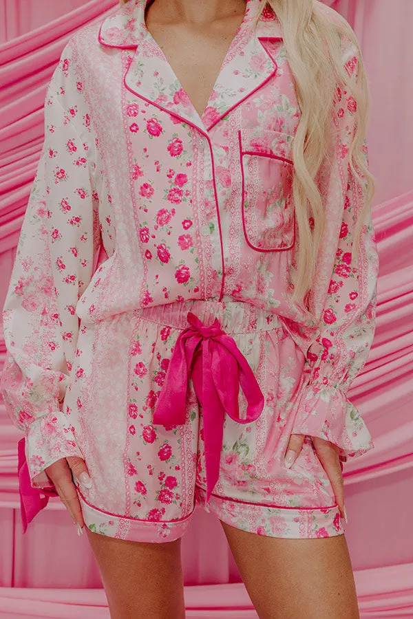 Paris Mornings High Waist Satin Pajama Shorts sold by Impressions product image thumbnail 2