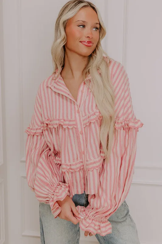 Sippin' Rose Stripe Top sold by Impressions